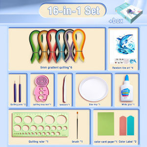 MARD Paper Quilling Tools Kit DIY Craft Crimper Comb Ruler Pins Border Buddy Set Paper Strips Quilling Tool Kit Strips Birthday Gift DIY Craft