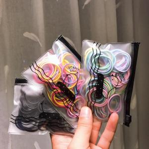 100PCS/Pack Candy Color Hair Band Kids Hair String Rope Rubber Bands Elastic Hair Accessories