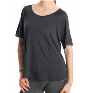 Fitness Short Sleeve Loose T-shirt Large Size Running Yoga Tops Quick-Drying Mesh Back Womens Blouses