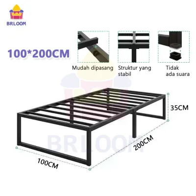 Giường Khung Sắt giường gấp gọn Giường đôi / đơn/ cỡ Queen giường khung thép nặng Chắc Chắn
