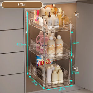 SpaceMax 2/3 Tier Under Sink Storage Rack Kitchen Cabinet Storage Rack Pull Out Bathroom Sink Organizer (Dear J)