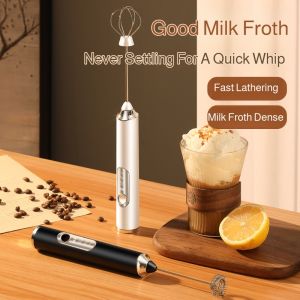 Wireless Electric Milk Frother  Handheld Egg Beater & Coffee Foamer Stainless Steel Blender Portable Lightweight with Long Battery Life Rapid Whisking