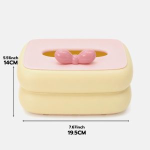 Tissue Box Tissue Holder / Dopamine Bow Desktop Tissue Boxes / Wall-mounted Plastic Paper Storage Organizer / Bathroom Kitchen Paper Holder
