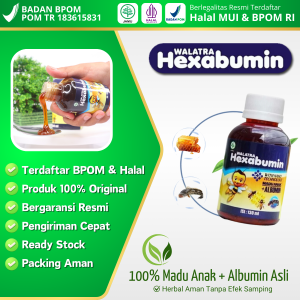 Walatra Hexabumin Madu Anak 130ml 100% Original Vitamin & Suplemen Anak Ekstrak Madu + Albumin