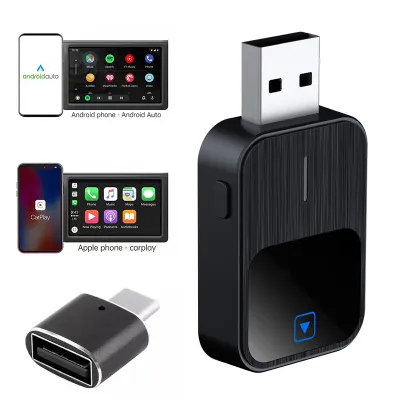 K7/K2 Portable Wireless Apple Carplay Android Auto Adapter Car Play Android Auto Wireless Adapter Wireless Android Auto 2 in 1 Adapter