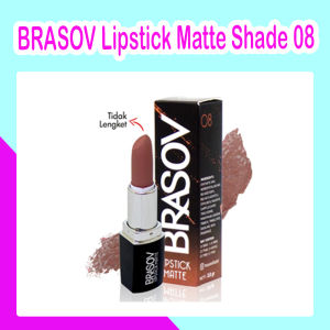 BRASOV Lipstick Matte Shade 8 warna Berbeda Lipstik Pigmented Perona Bibir