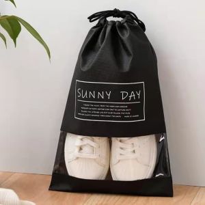 Travel Shoe Bags🔥Ready Stock🔥Portable Drawstring Non-Woven Shoes Storage Beg Kasut 拉绳鞋子收纳袋