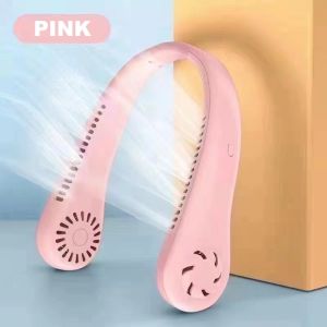 挂脖风扇Portable Neck Fan with Bladeless Cooling USB Rechargeable 3 Speed Settings for Home and Outdoor Use