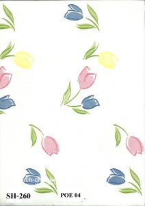 พลาสติกปูโต๊ะ ยาว 2 เมตร ลายดอกทิวลิป #POE04 กันลื่น กันน้ำ ทำความสะอาดง่าย by Plasdesign