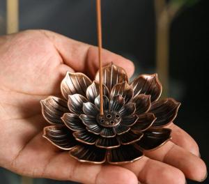 Dream Hunter The Lotus-Shaped Incense Base Inserts Ring Incense Burner Stick Holder Plate Fragrant Dish Sandalwood Coil Base Line Flower Lotus Accessories For Burning Agarwood