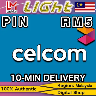 Celcom Prepaid MYR 5 PIN✨10-MIN Email Delivery ✨Celcom Prepaid Malaysia phone card PIN Code Prepaid only✨LIGHTING Game 24/7 Email Delivery