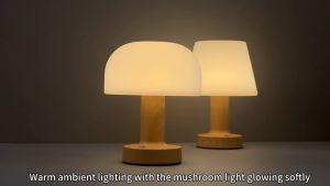 2000mAh Creative Metal Mushroom Table Lamp Touch Dimmable Rechargeable Desk Lamp Eye-protection Bedside Lamp