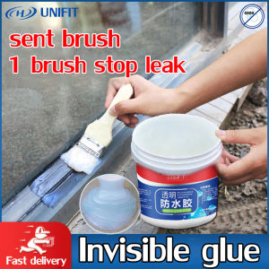 🔥Sent Brush🔥Original Invisible Adhesive Transparent Waterproof Glue 300G Repair roof wall cracks leaks suitable for all kinds of walls WaterProof Leak Repair Glue/ sealant glue/ Leak Repair / Roof Sealant White Transparent