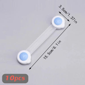 ที่ล็อคลิ้นชักที่กันตู้หนีบและอุดปลั๊กกันแหย่มีหูจับ อุปกรณ์เพื่อความปลอดภัยสำหรับเด็กX10pcs