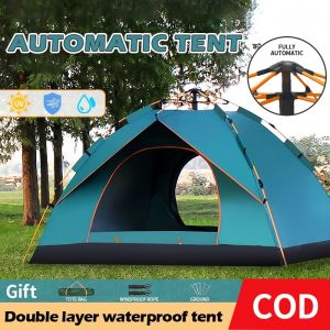 Waterproof Windproof Camping Tent with Carrying Bag Automatic Easy Set Up 2/4/6 Person Instant Pop Up Dome Tent Portable Lightweight Family Camping Tent for Outdoor Adventures Hiking Travel & Beach Trips