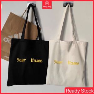 Tote Bag Student Custom Name Canvas Bag Personalized Name Writing Cloth Bag Custom Bag Printing No MOQ
