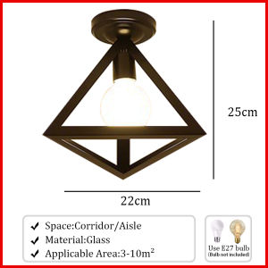 Ceiling Light Retro Geometric Creative Iron Steel Cage Pendant Light for Kitchen Hallway Foyer Attic Balcony Decorative Lighting Cloakroom Balcony Cafe Chandelier