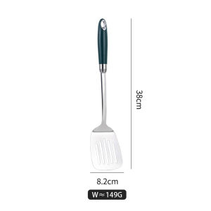 JustLiving 1Pc Premium 304 Stainless Steel Kitchen Utensil Set Long Handle Cooking Spoon PP Matte Finish Handles Slotted Spoons for Cooking Wok Spatula Skimmer Soup Ladle