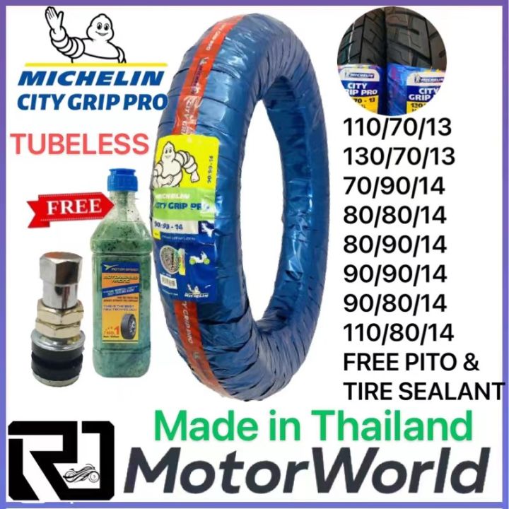 MICHELIN CITY GRIP PRO T/L FREE TIRE SEALANT PITO 70/90/14 80/80/14  80/90/14 90/90/14 90/80/14 110/80/14 110/70/13 130/70/13 Lazada PH