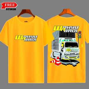 free stiker kaos anak truk usia 1-12 tahun/kaos anak gamabar truk wahyu abadi bahan combed30s