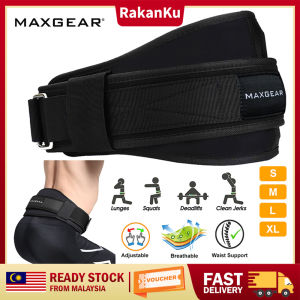 RakanKu MAXGEAR Ultra Strong Adjustable Weightlifting Belt for Gym Squat Deadlift & Strength Training – Back & Core Support | Tali Pinggang Gym Angkat Besi Tahan Lasak