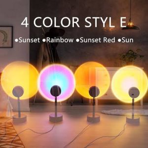 Lampu Sunset Proyektor LED Lampu Tidur Motif Matahari Terbenam Warna Rainbow Sunset Red Termurah/Tripod SUNSET Lampu Tidur LED Efek Matahari