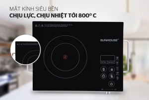 Bếp hồng ngoại cảm ứng Sunhouse SHD6017 công suất 3500W kính chịu lực sử dụng cho mọi loại nồi