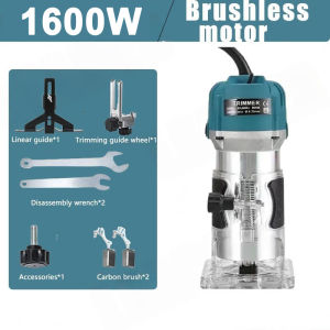Unicorn 1600W Electric Saw Woodcutter Power Tools Handheld Palm Wood Router With 15piece Bits Electric Wood