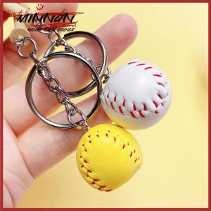 [minnan] Baseball Keychain Mini Wooden Bat Ball Keyring Keychains For Girls Team Ball Match Games Key Ring Gift