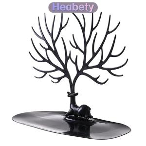 Heabety Đồ trang sức hiển thị đứng bông tai vòng cổ nhẫn tổ chức với cây hình dạng chủ cho Vanity Tabletop lưu trữ giá