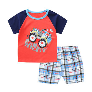 Cartoon Comel Set Newborn Boy Girl Matching Top And Pants Set With Short Sleeves. Perfect For Infants Up To 4 Years Old And Crafted With High-Quality Materials For Comfort And Style T