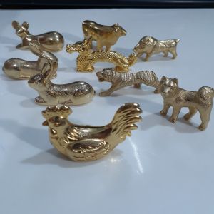 Tượng nhỏ con giáp kim loại mạ vàng second hand