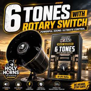 BACKHORN ⭐6 TONES HORN with ROTARY REMOTE SWITCH BACKHORN⭐ ●BACKHORN ● VOICE WARNING FOR TRUCKS● 12-24V FOR ALL VEHICLES back horn for truck 24v