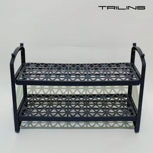 RAK SEPATU 2 SUSUN - Rak Besar Tempat Penyimpanan Sandal Sepatu Kokoh Plastik Bisa Ditumpuk Termurah