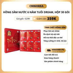 Hồng Sâm nước 6 Năm tuổi tự nhiên Korea  Red Ginseng Drink Dream chính hãng (70 ml x 30 gói) Date 02/2027 - CHIKOREA