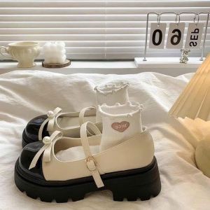 Chân gầy mỏng lùi 1 size - Giày lolita mũi nơ quai cài đế độn 5cm siêu hot giày marry da mềm ôm chân cao cấp