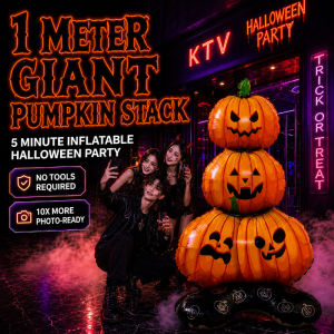 Large Halloween standing aluminum foil balloons 3D pumpkin ghost floor balloons party decoration balloons for store scenes.