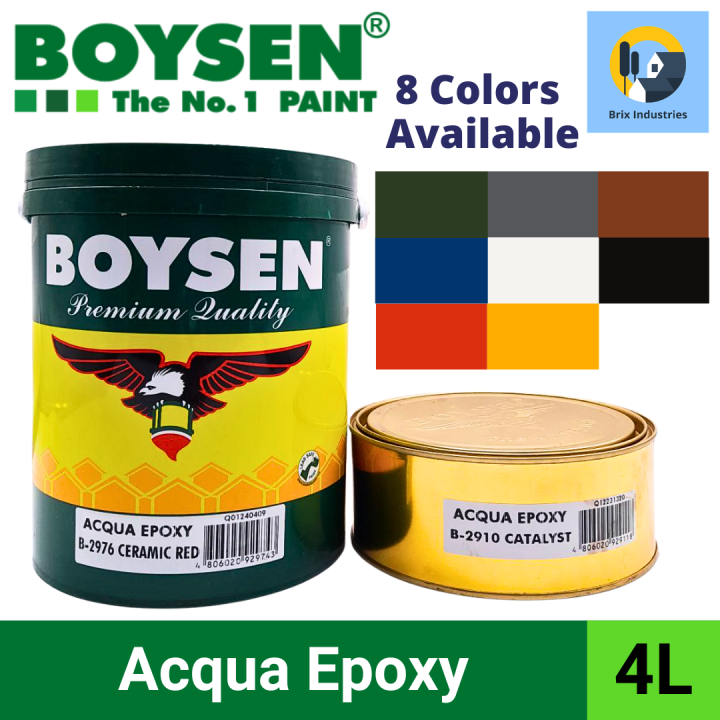 Boysen Acqua Epoxy 4 Liters (Gallon) With Curing Agent Water-Based ...