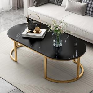 Ekoping โต๊ะกลางโซฟา 100/120 ซม. ลายหินอ่อนสไตล์โมเดิร์น เหมาะสำหรับรับแขก นั่งจิบชา