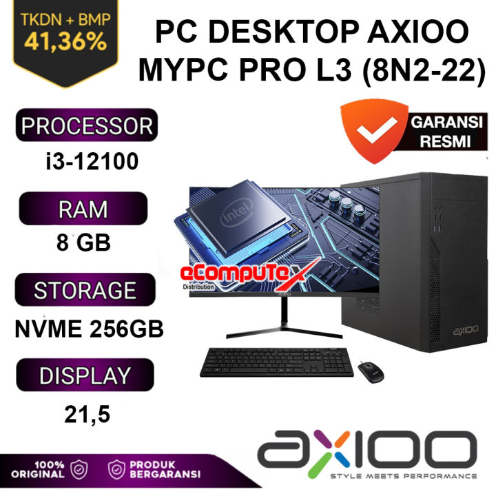 PC DESKTOP AXIOO MyPC PRO L3 (8N2-22) i3 8GB /256GB NVME 22