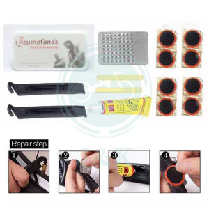 Mountain Bike Bicycle Tire Emergency Repair Tool Kit Rubber Patch Glue Lever Set