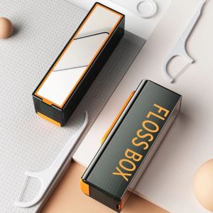 STARGOODS Mini Hộp chỉ nha khoa tự động bật lên Tái sử dụng Tự động bật lên Hộp đựng gậy xỉa Thuận tiện Thiết kế gương Hộp đựng gậy răng Nhà