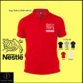 Baju logo Sulam Polo Classic T Shirt Embroidery Logo NESTLE FOR MEN & WOMRN Uniform stafF 100% COTTON Design 0237. 