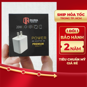 Chuẩn USA Cóc Sạc DURA zin 20W siêu nhanh 2 cổng