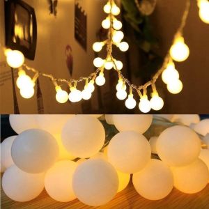 (Xài Điện 220V) Đèn Led Trang Trí Cherry Ball 10 Mét/ 6 Mét Bóng Tròn Ánh Sáng Vàng Nắng