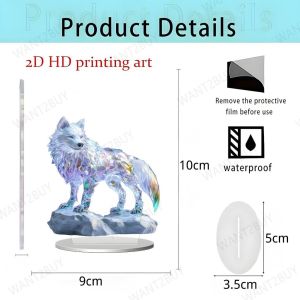UMI 2D Peacock Dragon Animal Desktop Ornament Acrylic Art Table Top Sculpture Room Figurine Office Home Decor Unique Gift