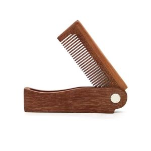 MUSCLEX Gỗ đàn hương tự nhiên Lược gỗ Thiết kế gấp Lược chải tóc Lược gỗ đàn hương Công cụ tạo kiểu tóc Bàn chải chải râu Dành cho nam giới