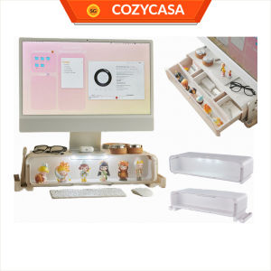 【COZYCASA】Monitor Stand with Drawer Storage LED Desktop Organizer Riser