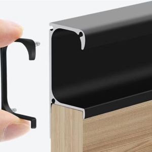 Yo-Fun 1.5M Silver/Black Aluminum Cabinet Handle Modern Continous Handle For Cabinet Holder Door Drawer