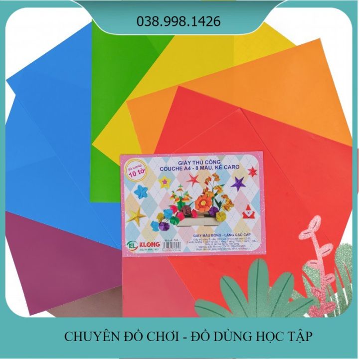 Giấy Thủ Công Khổ A4 10 Tờ 8 Màu | Lazada.vn
